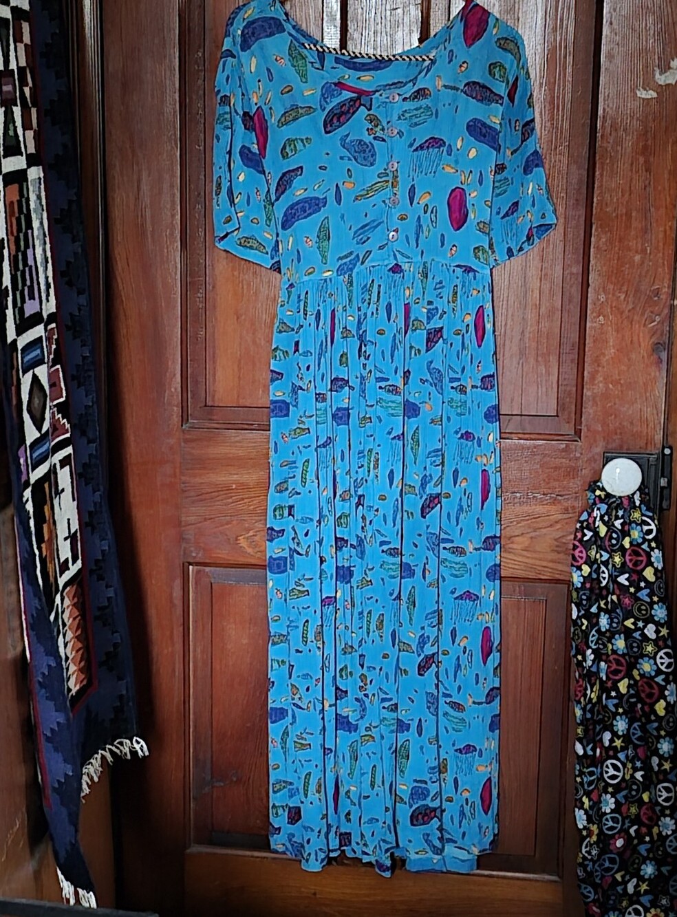 Down Under Fish Print Maxi Dress Large